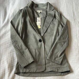 Women's Gray Plaid Blazer